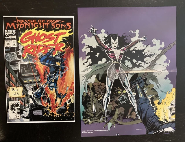 Ghost Rider #28 1st app Lilith + Midnight Sons with Poster Marvel 1992 Blade