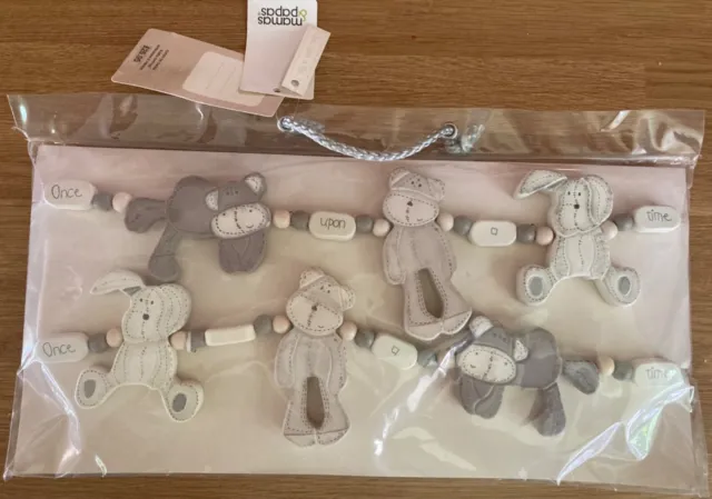 NEW Mamas & Papas Once Upon A Time Curtain Tie Backs Wooden Teddy Bear Rabbit 2