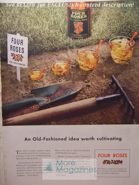 RARE 1943 Esquire Advertisement AD FOUR ROSES Whiskey! WWII Era