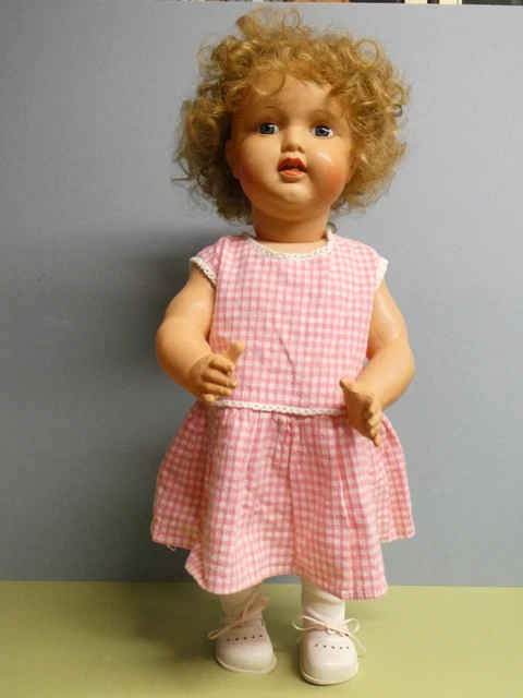 Poupée ancienne celluloïd: Très belle "Coline" de Petitcollin 50 cm yeux verre.