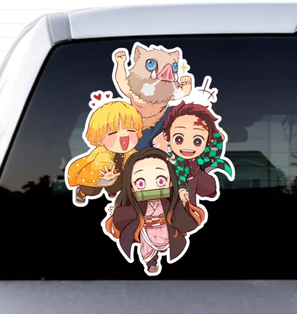 Anime Demon Tanjiro Kamado Nezuko Friends - Vinyl Decal Truck Car Sticker Laptop