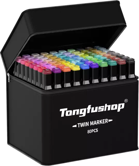 80 Colored Marker Set 1 Second Quickly Drying Marker Pens Storage Base Students