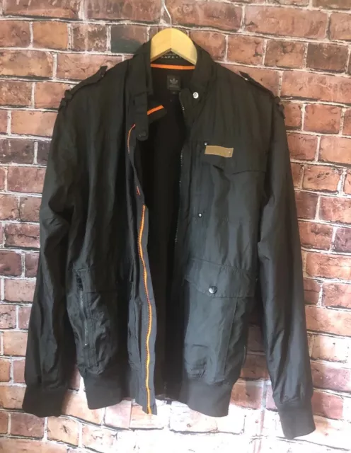 Rare ADIDAS : Mens Black Military Style Harrington Jacket : Medium