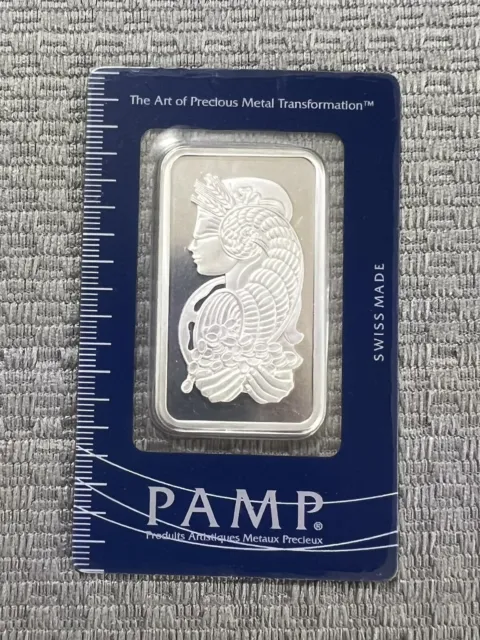 1 oz Pamp Suisse Lady Fortuna .999 Fine Silver Bar - In Assay Card - 2 In Stock