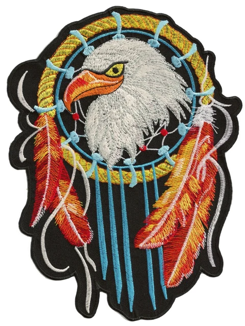 Patch Dorsal Brodé Thermocollant Style Indien Sioux : Décoration Pour Vestes, Sacs à Dos, Style Western