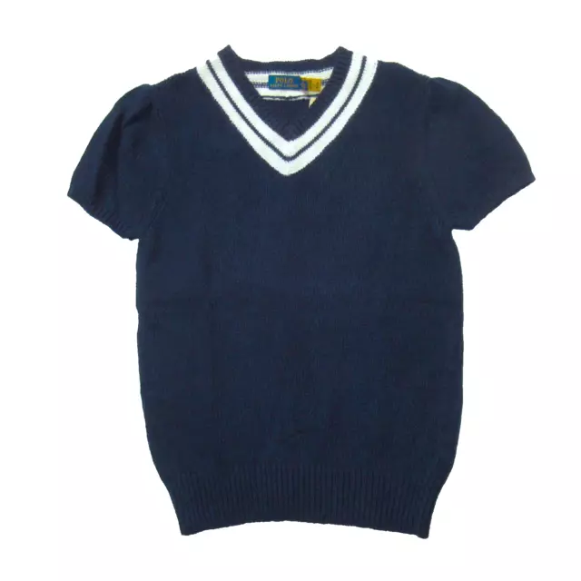 NWT Polo Ralph Lauren Cotton & Cashmere Cricket Sweater In Hunter Navy Cream M