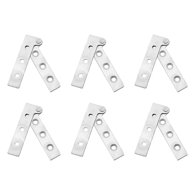 6 Pcs Stainless Steel Door and Window Seven-shaped Hinge Adjustable