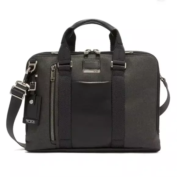 TUMI Alpha Bravo 'Aviano' Slim Brief Dk Grey / Black - 0232390GT3