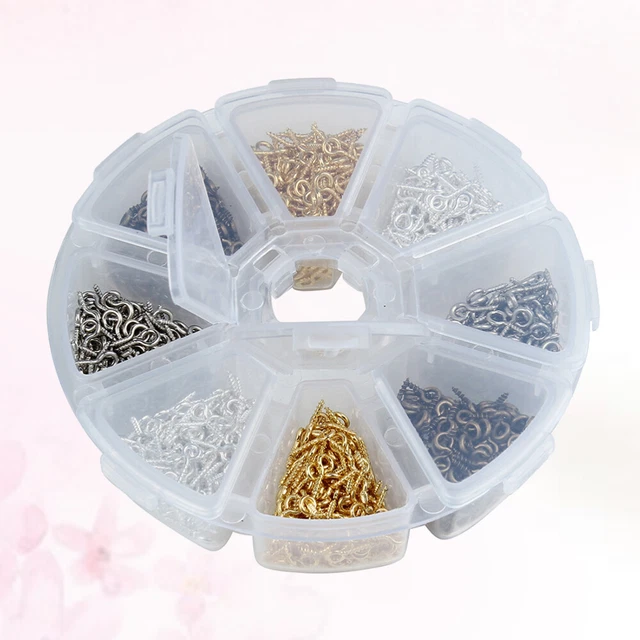 1 caja de tornillos de ojo pequeño tornillo ojos depósitos tornillo gancho pequeño