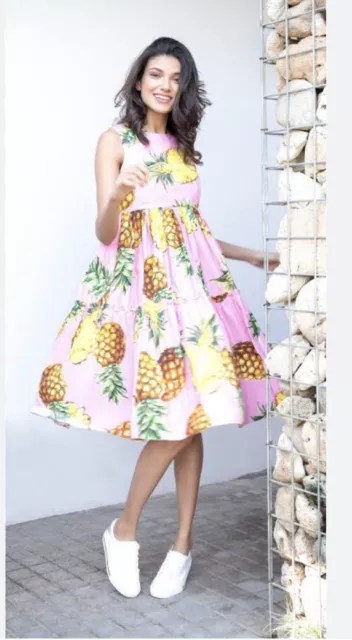 Authentic Dolce And Gabbana Pink Pineapple Dress Size 8/40
