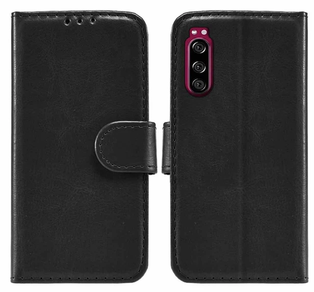 Housse étui porte-monnaie rabattable pour Sony Xperia 5 avec porte-carte