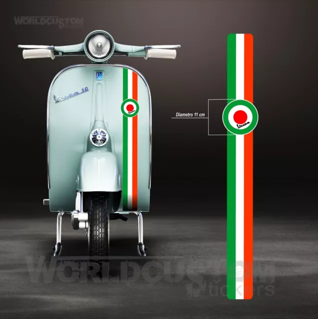 Adesivi Stickers Fascia adesiva per moto Piaggio Vespa 50 125 150 200 Tricolore