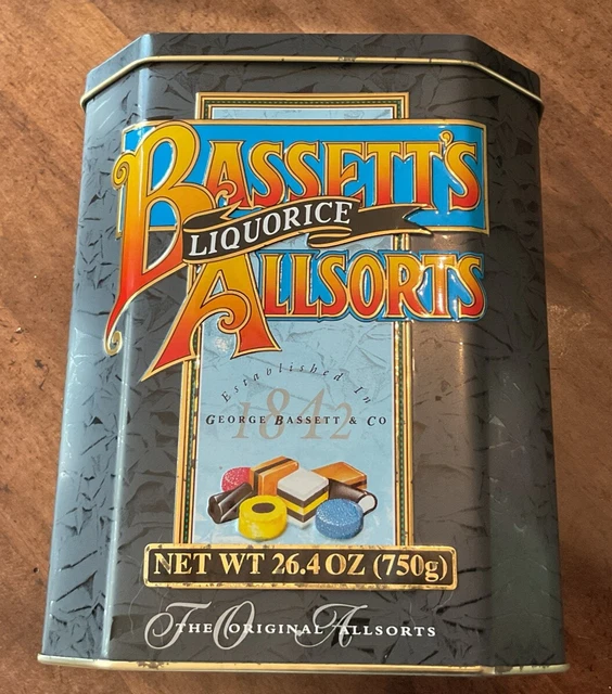 VINTAGE BASSETTS CANDY LIQUORICE LICORICE ALLSORTS Collectible Tin