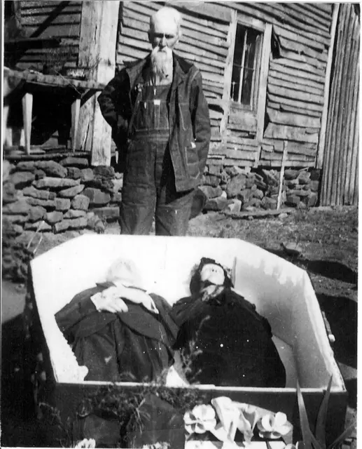 Antique Post Mortem Together Forever Casket Photo 532b Oddleys Strange & Bizarre