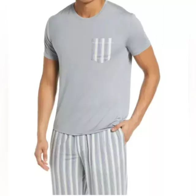 Tommy John Men's Second Skin Pajama Pocket Tee shirt size small gray