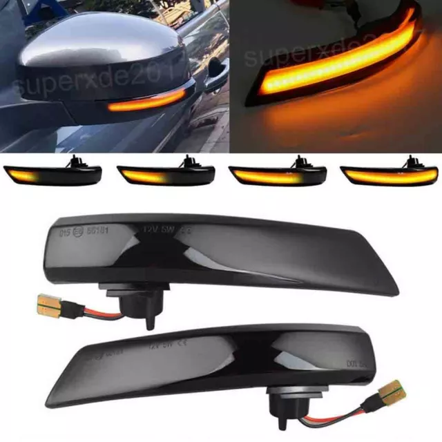 2X LED Seitenblinker Spiegel Blinker Für Ford Focus MK2 MK3 II III Schwarz Smoke