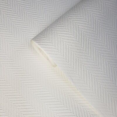 437-RD80103 white striped Herringbone Paintable Anaglypta textured Wallpaper 3D