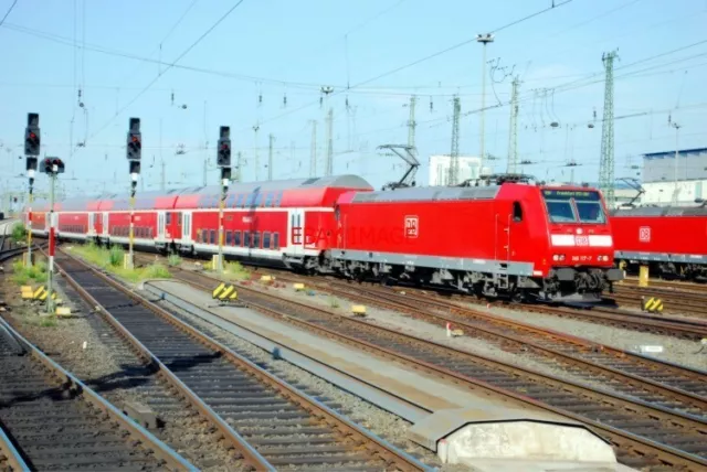 Photo  German Rly -  Db Adtranz Class 146.1 Bo-Bo No.146 117 Arriving At Frankfu