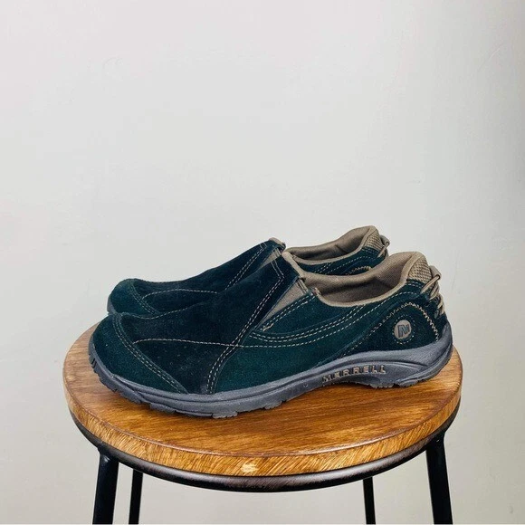 Merrell Kamori Womens Slip On Shoes Suede Sneakers Black US Size 8