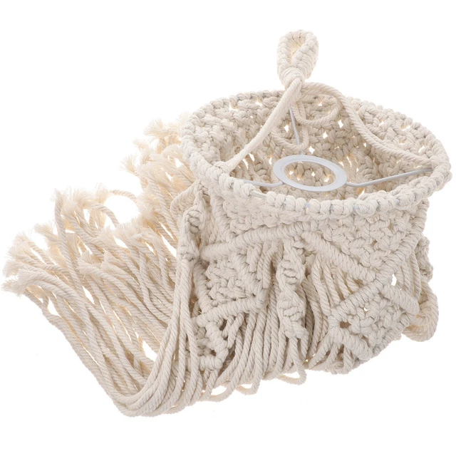 Cubierta de lámpara de techo tejida de macramé bohemio