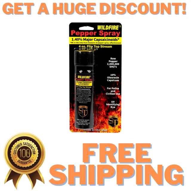 Wildfire Pepper Spray Flip Top 4oz 10% Formula Self Defense Security Protection
