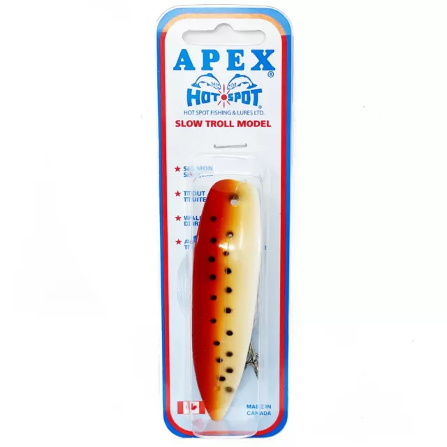 NEW Apex Hot Spot 4 Salmon Trout Trolling Lure Spoon #402R (Blue Melon)