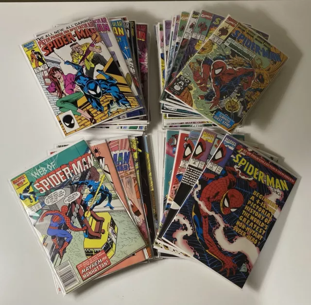 Spider-Man 54 Comic Lot Web of Spider-Man Spectacular Spider-man FREE SHIPPING