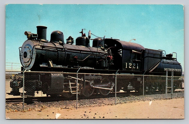 Postcard Train Engine 1221 Southern Pacific RR Steam New Mexico VTG Posted 1970