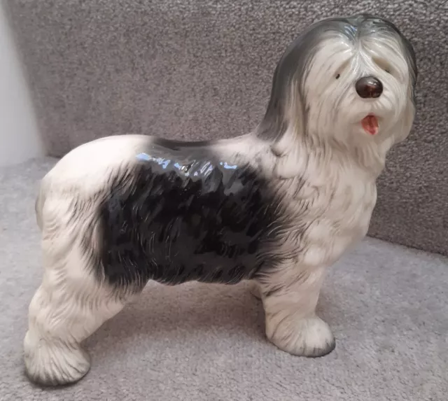 Vintage Melba Ware Old English Sheepdog Figurine 20cm