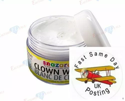 SNAZAROO CLOWN WEISS 50ML GESICHTSFARBE (Profi/Körper/Kostüm/Make-up)