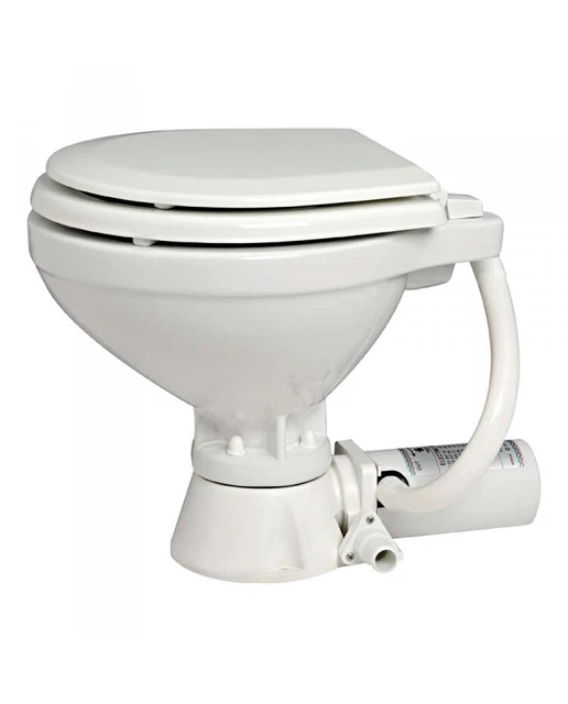 WC électrique - lunette bois laqué blanc - 12 V