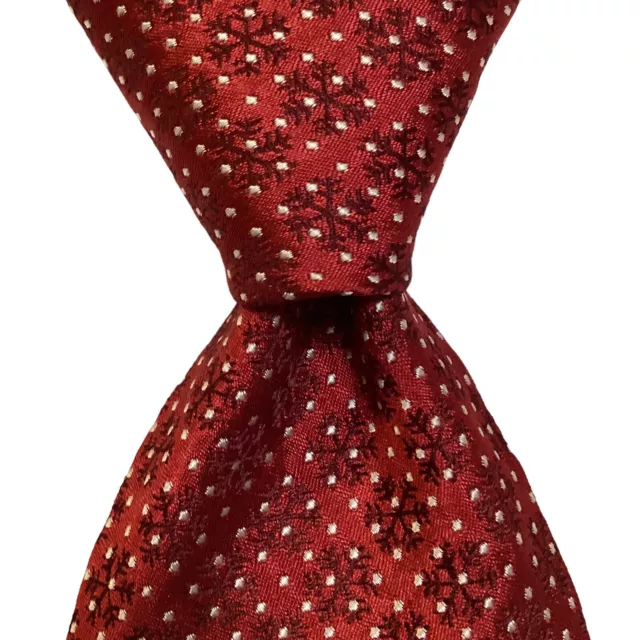 JOHN W. NORDSTROM Mens 100% Silk XL Necktie USA Designer Geometric Red/White EUC