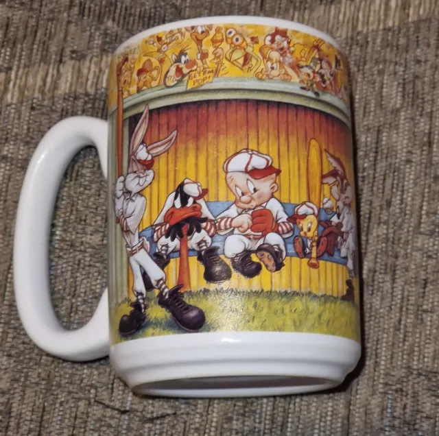 Warner Bros Studio Store 1993 Looney Tunes Baseball Large Coffee Mug Tea Cup