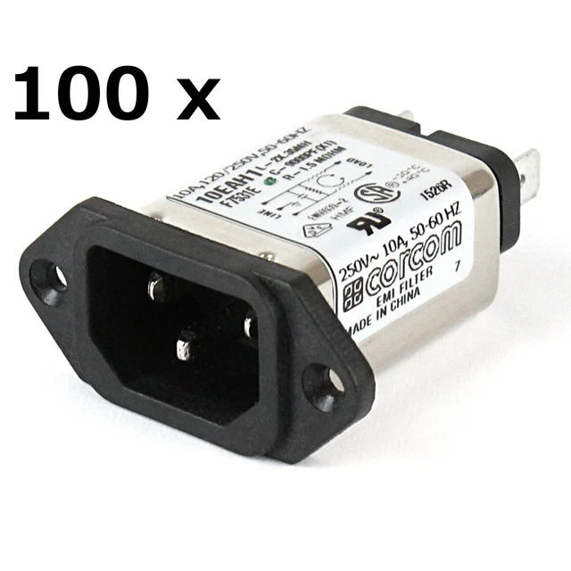 Corcom 10EAH1 EMI Filter IEC Socket 100-Piece