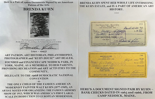 Art Historian Philanthrop Photographer Kuhn Cape Neddick Park Me Document Signed
