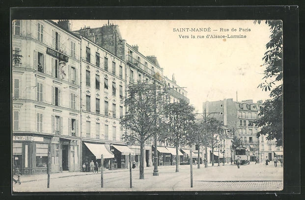 CPA Saint-Mande, Rue de paris, towards rue d'Alsace-Lorraine, street views