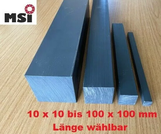 PVC Vierkant Zuschnitt Vierkantstab Leiste Stab Länge ab 20mm grau Kunststoff