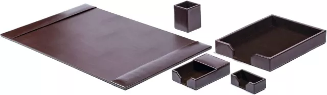 Dacasso Bonded Set Luxury Leather Desk Pad & Desk Organization 2