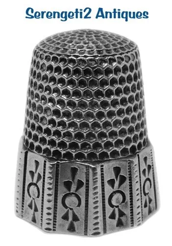 Sterling Silver 10-Panel Thimble ‘Waite, Thresher’ *C.1890s