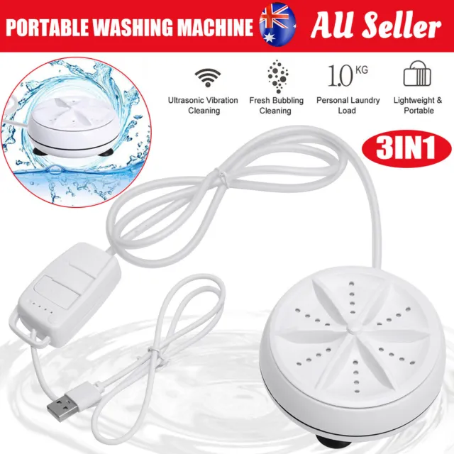 USB Mini Washing Machine Portable Ultrasonic Turbine Laundry Washer Travel  Home