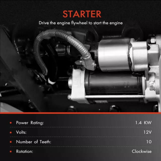 Starter Motor for Chevy SBC BBC GM Super Mini High Torque 1.4KW CW 12V 10 Teeth 2