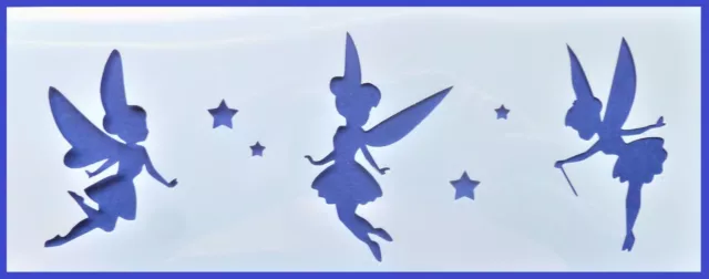 Flexible Stencil *FLYING FAIRIES* Fairy Card Making - 8cm x 21cm - 190micron