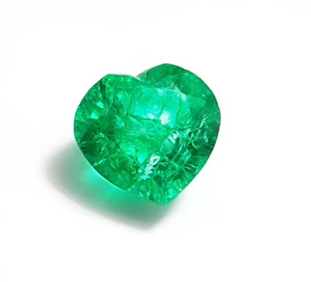Natural Colombian Green Emerald 10.10 Ct Heart Shape Loose Gemstone
