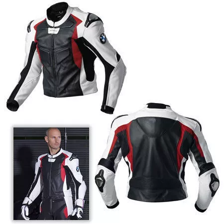 BMW Chaqueta de moto hombre Cuero motorista Carreras Chaqueta 50-52-54-56-58-60