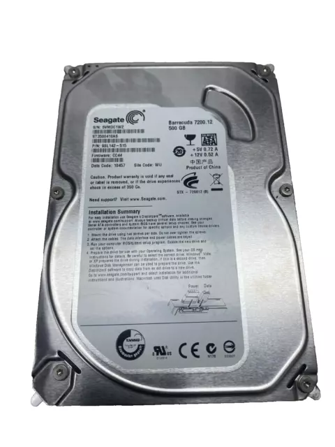 Disco Duro Seagate 500GB 7200.12  3.5"  SATA ST3500418AS