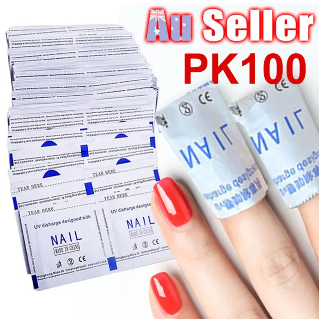 100Pcs Wraps Polish Remover Acetone Removal Art Gel Soak Off Nail Cleaner