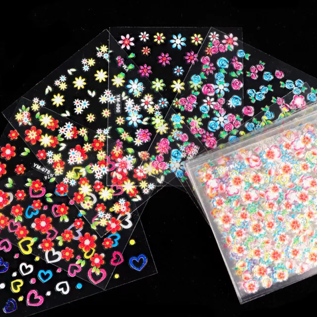 New 3D Nail Art Transfer Stickers Flower, Heart Stickers Nail Art Tools