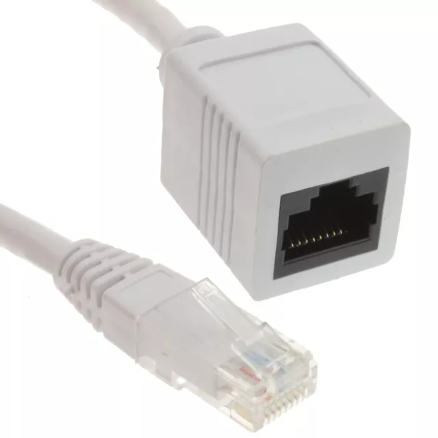 Réseau CAT5e-CCA UTP Éthernet RJ45 Extension Mâle/Femelle Câble 3M Blanc