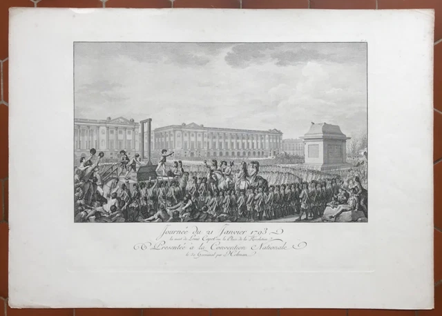 Engraving Revolution, THE DEATH OF LOUIS CAPET January 21, 1793, Imp Thistle, 19th century