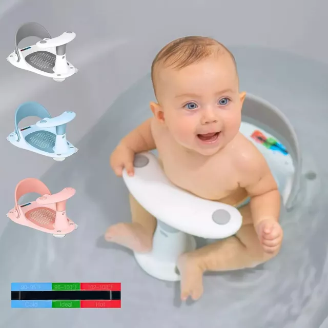 BEBELEH Baby Bath Seat – Baby Bath Portable Chair + Carry Bag + Thermometer